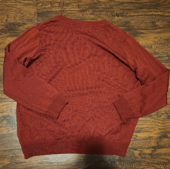 Red Sweater with Floral Embellishments - Picture 2 of 2